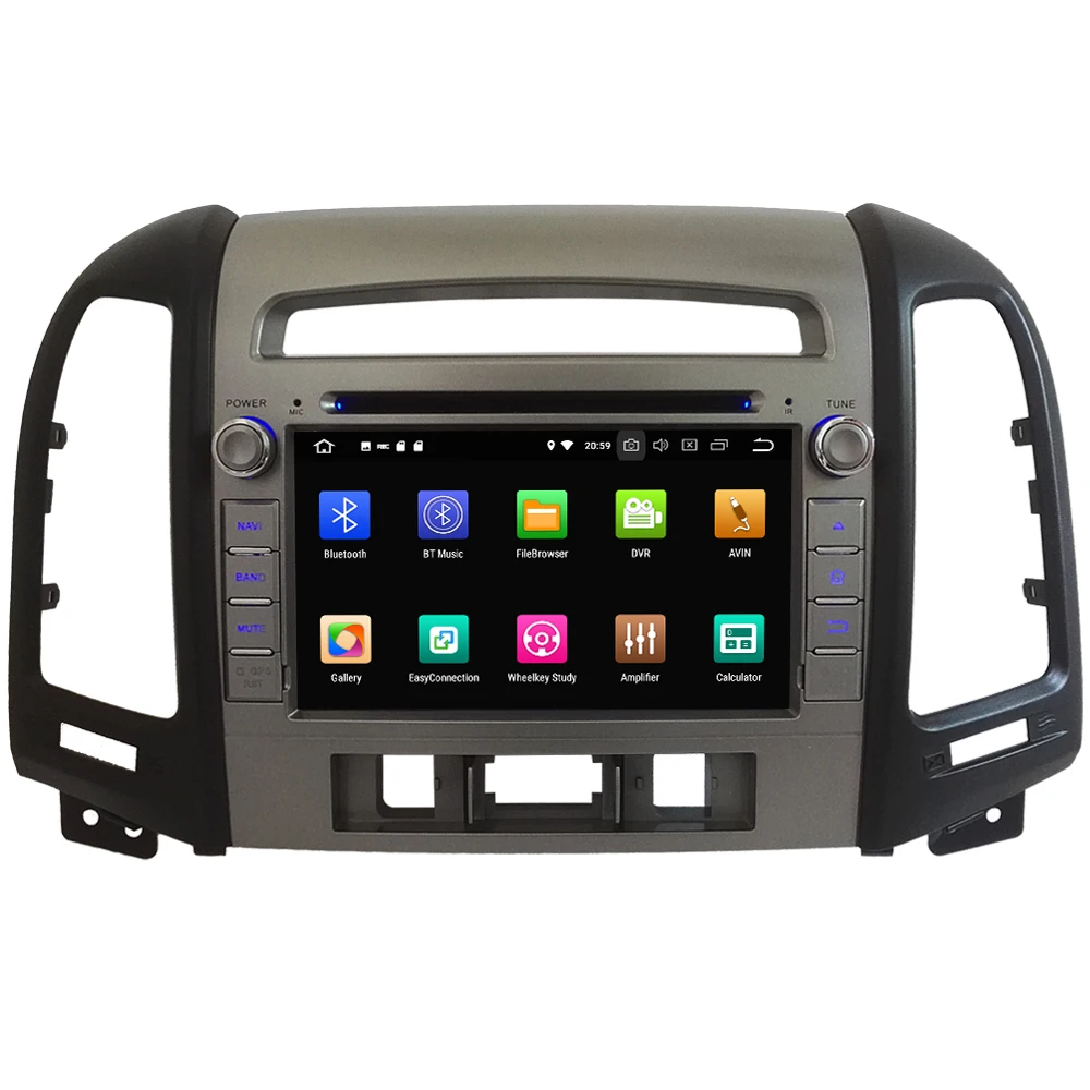 Top 7" Octa Core 4G WIFI Android 8.1 4GB RAM 64GB ROM Car DVD Multimedia Player Radio Stereo For Hyundai Santa Fe 3 Hole 2006-2012 1