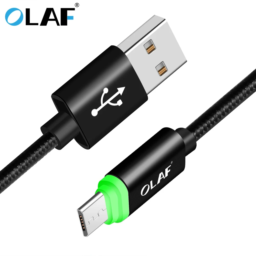 

Olaf LED Micro USB Cable Fast Charge USB Data Cable for Samsung Xiaomi Tablet Android USB Charging Cord Microusb Charger Cable