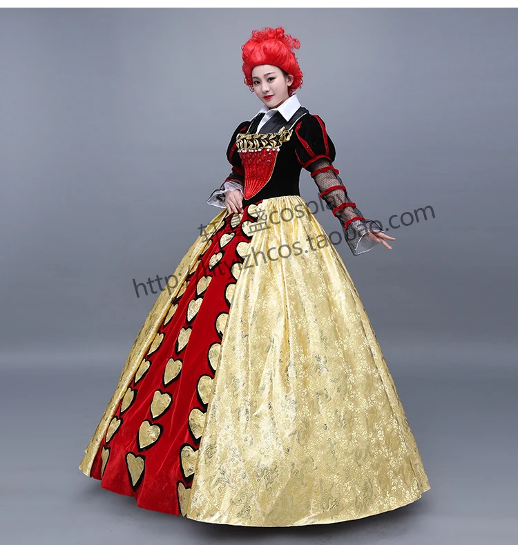 2018 Алиса в стране чудес 2 красный Queen Косплэй карнавальных костюмов на Хэллоуин карнавальный вечерние Костюмы для косплея