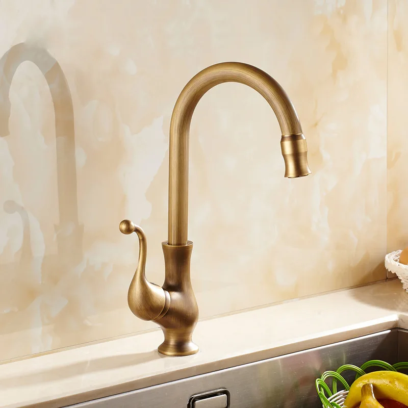 

European type brass antique kitchen sink faucets cold and hot water mixer basin single double groove faucet tap antique