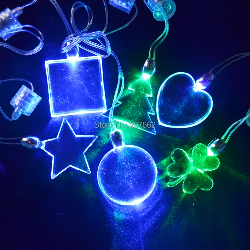 

Free shipping 12pcs/lot LED lanyard multicolor Lights LED Rave Party heart lanyard necklace rave party favor for Christmas