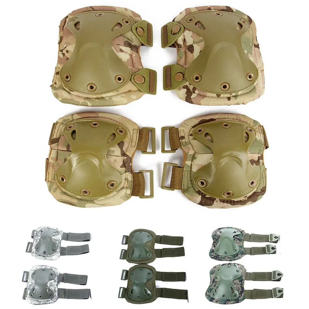 Military Airsoft Tactical CS Adjustable Knee Elbow Pads Combat Protective Gear Pknee elbow pad