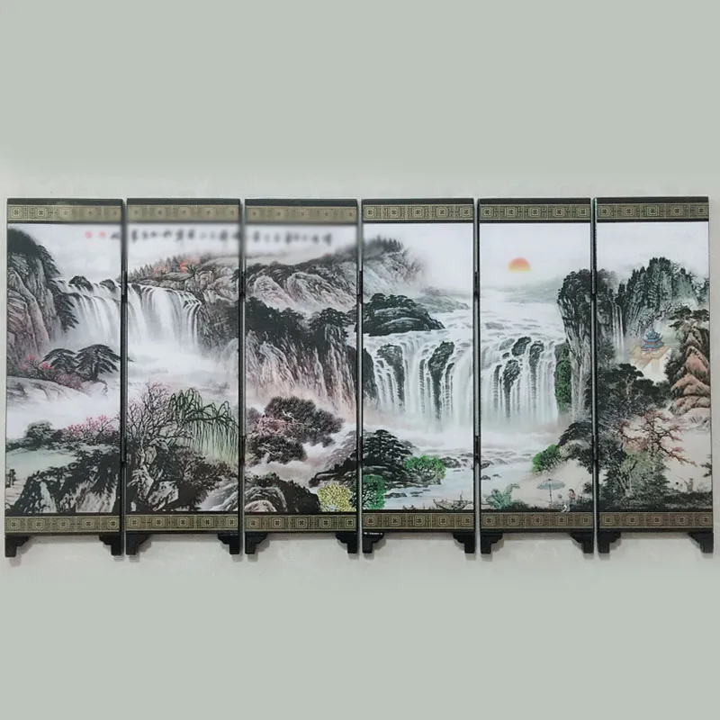 Panel de pantalla divisor partición de la habitación de artesanía Oriental conmemorativa casa separador * 48*24*0,6 cm 6 piezas de estilo chino