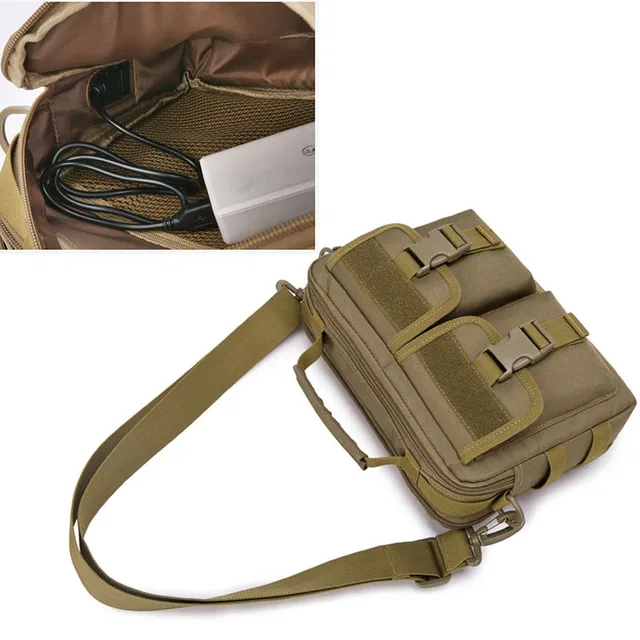 Fanny USB Molle Military Bag Tactical Messenger Bags Belt Camping Outdoor Hunting Army Assualt Tactique Sling Bag Pack