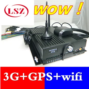 

LSZ New 4 way WiFi double SD card car video recorder GPS real-time positioning vehicle monitoring host MDVR direct sales