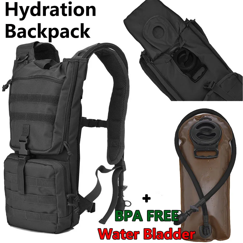 REEBOW TACTICAL Outdoor Hydration Backpack with 2.5L BPA Free Water
