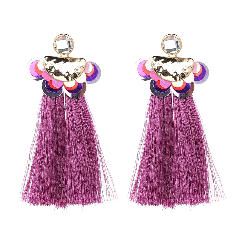 

DANKAISHI New Style Brand Europe Big Statement Earrings Colorful Fur Ball Long Tassel Earrings For Women Christmas Jewelry Gift