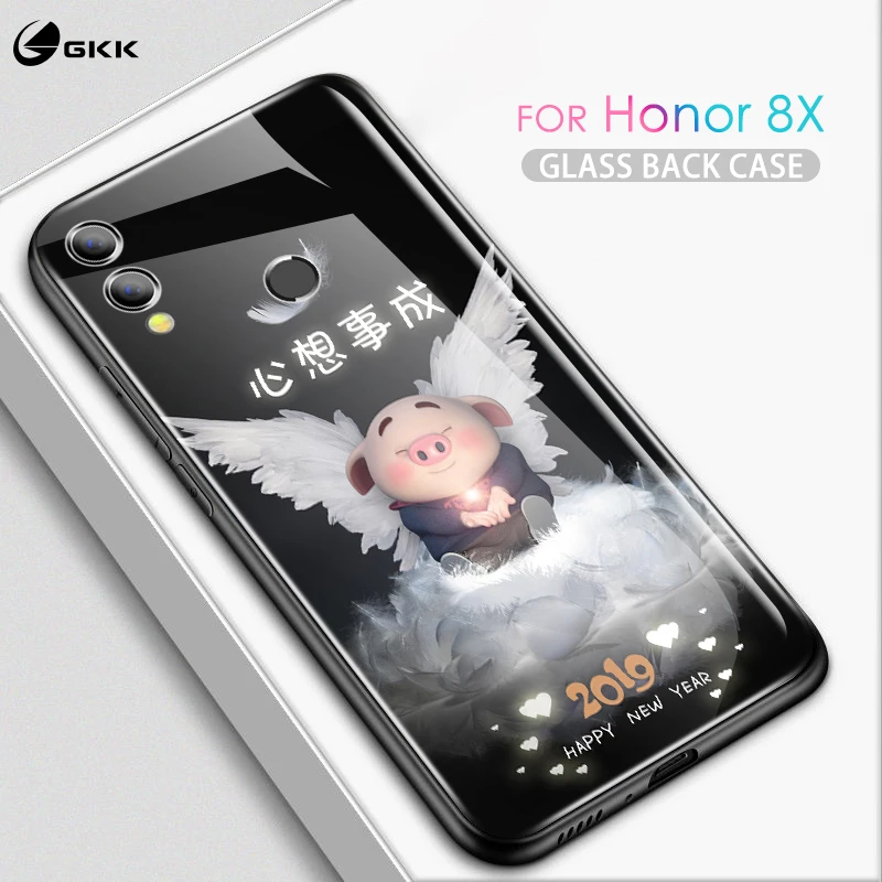 GKK шаблон для Huawei Honor 8X чехол заднее стекло + Мягкий ТПУ анти-вода и шок