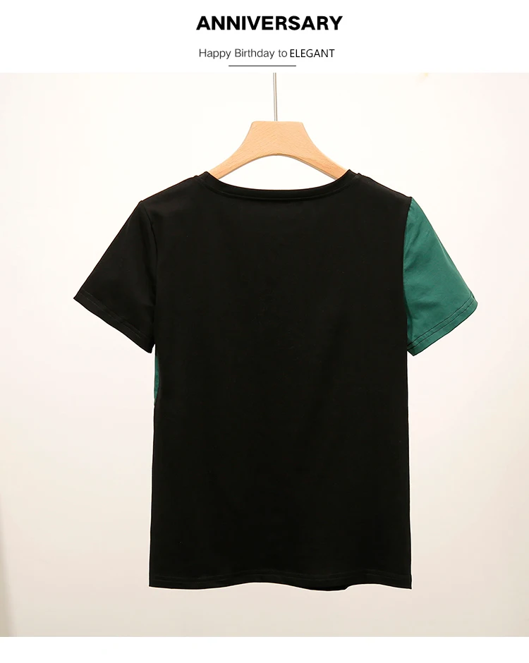 plus size blouses Slim Shirt 2021 Summer The New Fashion Women Short Shirt Stitching Shirt Round Neck Short Sleeve Women Tops and Blouse 2575 50 sexy blouses for women