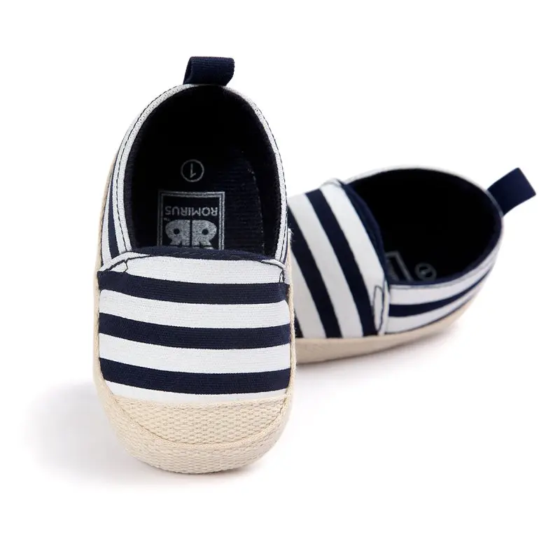Обувь для маленьких мальчиков; Милая обувь в синюю полоску для малышей; обувь для малышей с хорошей мягкой подошвой