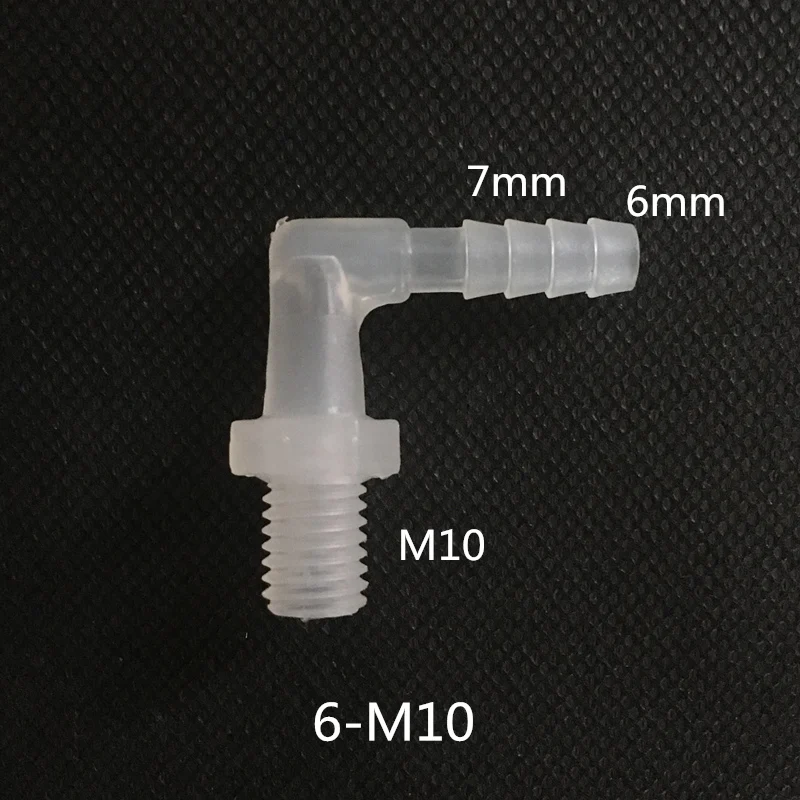 90 Degree Hose Joiner Plastic Barbed Connector Pipe Fitting Air Fuel Water WHITE 