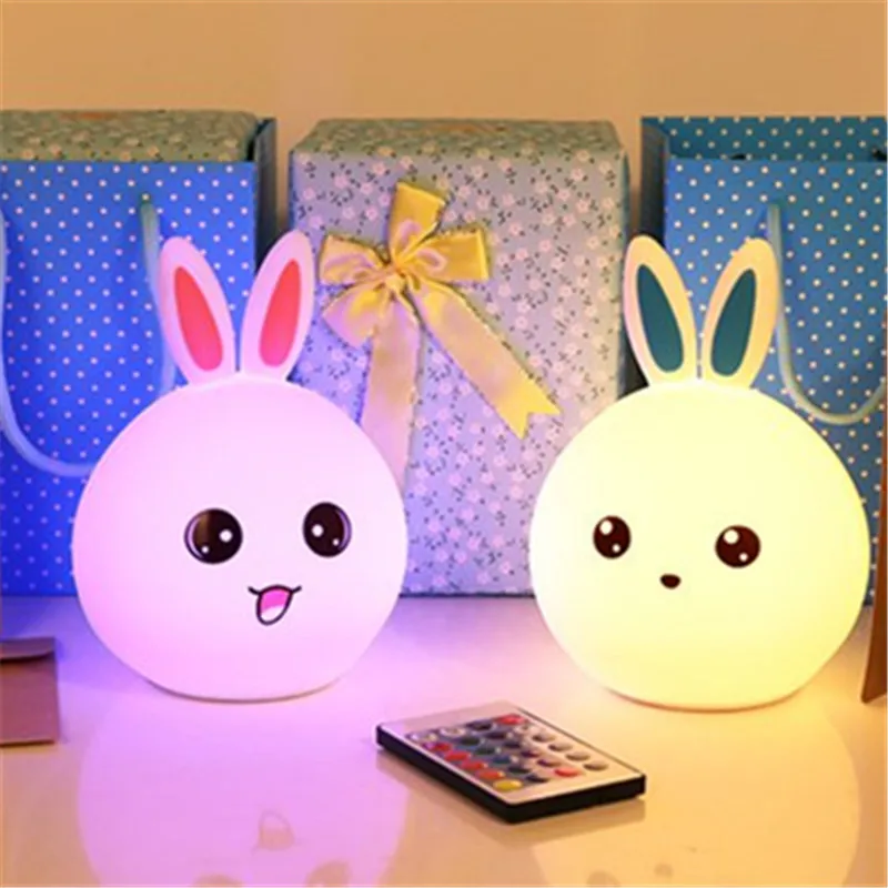 LED Silicone Rabbit Night Light Baby Feeding Creative
