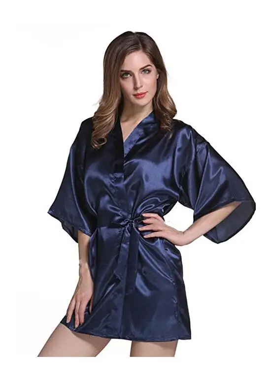 Women Sleepwear Bride Robes Silk Robe Silk Satin Wedding Bride Bridesmaid Robe Floral Bathrobe Short Kimono Robe Night Bath Fashion Dressing Gown for Women