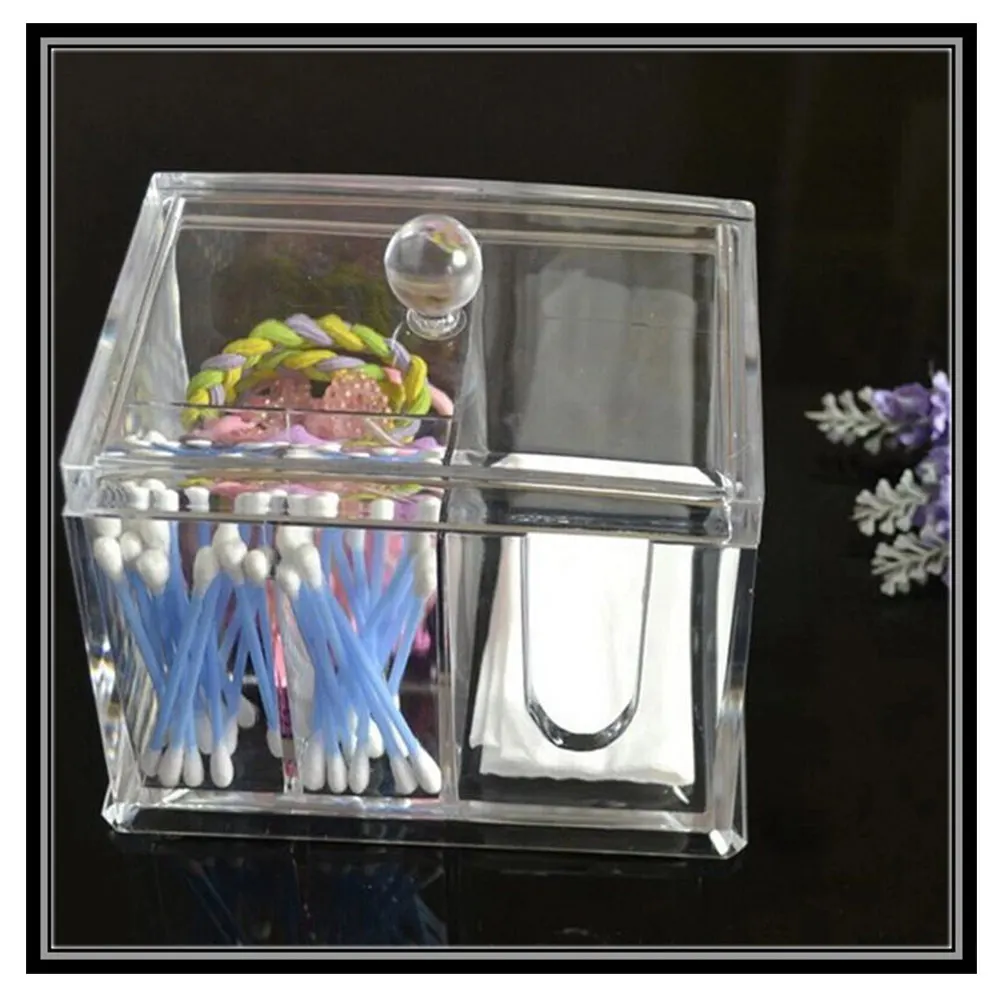 

Makeup Organizer Cotton Swabs Sticks Storage Holder Box Acrylic Case Home Use SK88