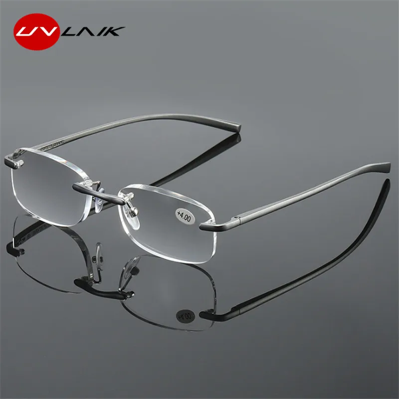 Gafas de lectura sin marco UVLAIK para hombres y mujeres