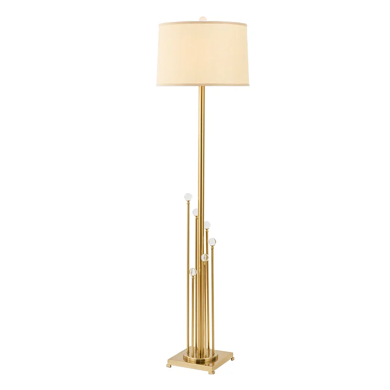 

Post Modern Floor lamps E27 led lamp nordic Creative crystal stand lamp gold metal body white lampshade Scene art decoration