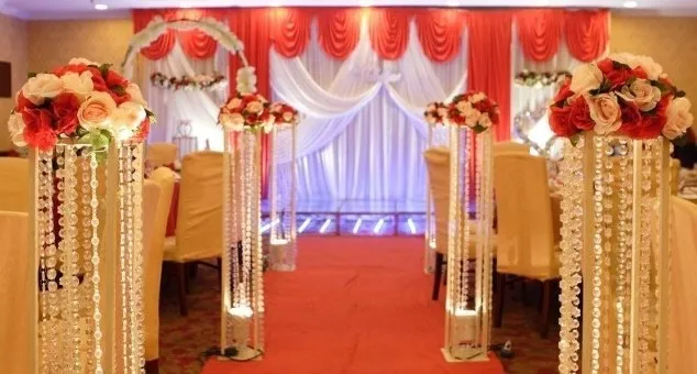 

free shipping,100M/lot 14mm Octagonal Glass Crystal Strands Wedding & Christmas Decoration Chain