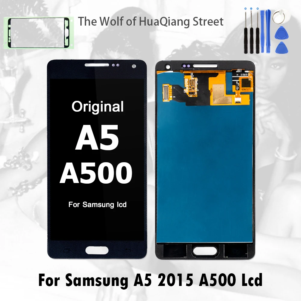 Оригинальный AMOLED дисплей lcd для SAMSUNG Galaxy A5 2015 A500 A500FU A500F A500M кодирующий