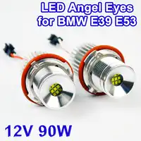 Hippcron LED Marker 2*45W 90W แองเจิลตาสำหรับชิป LED CREE LED 7000K XENON สีขาว (1 ชุด) สำหรับ BMW E39 E53 E87 E60 E61 E63 E64 E65