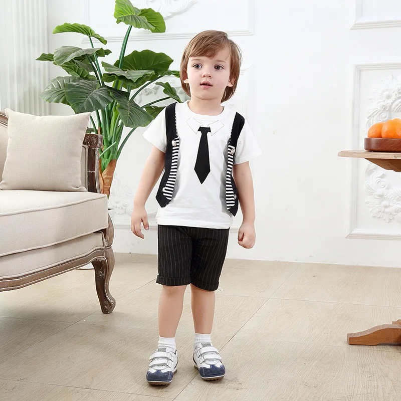 baby boy gentlemen suit boys clothes set brand factory direct clothing kids o neck tie suit