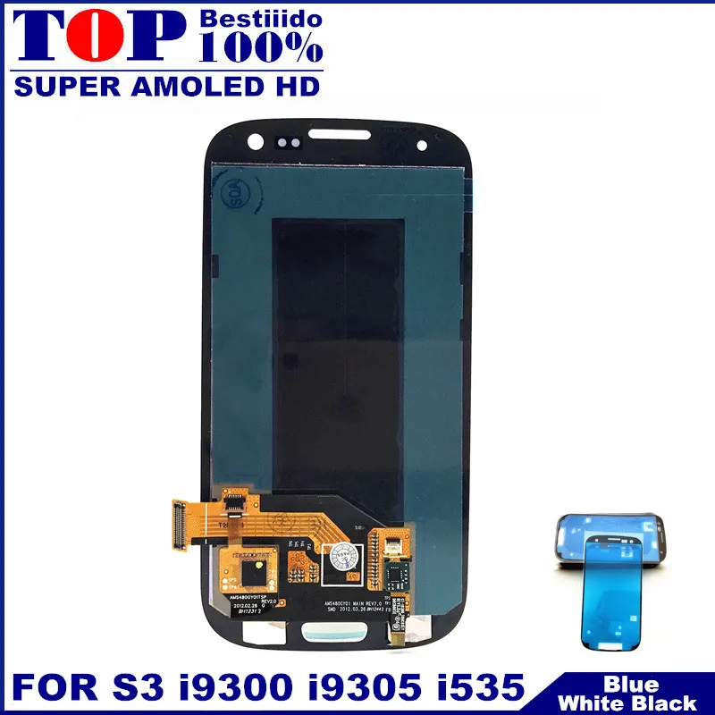 Для samsung Galaxy S III S3 i9300 i9300i i9301 i9301i i9305 Super AMOLED ЖК-дисплей кодирующий преобразователь сенсорного экрана в сборе наклейка
