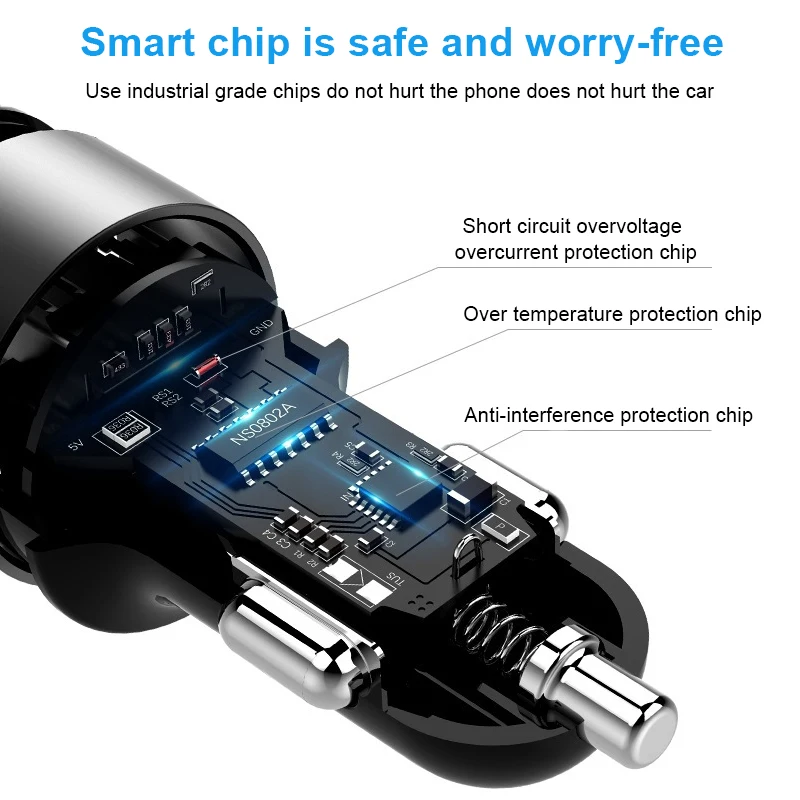 Универсальный автомобильный разъем прикуривателя 3.6A с 2 портами, автомобильное USB зарядное устройство с ЖК-дисплеем, автомобильное зарядное устройство, адаптер питания с зарядкой напряжения