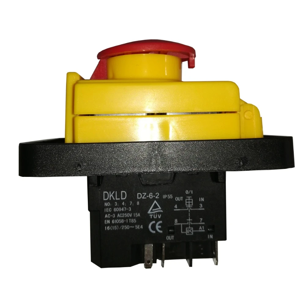 DKLD DZ-6-2 15A 250 V IP55 Waterdicht Elektromagnetische Boor Drukknop ...