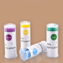 100 шт микроаппликаторы безопасная для кожи хлопковая щеточка-аппликатор для наращивания ресниц/очищение ушей/татуировка