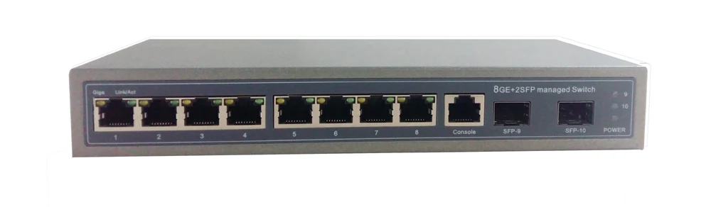 

8 Port 10/100/1000Mbps Ports Managed POE Switch With 2 Gigabit SFP Slots