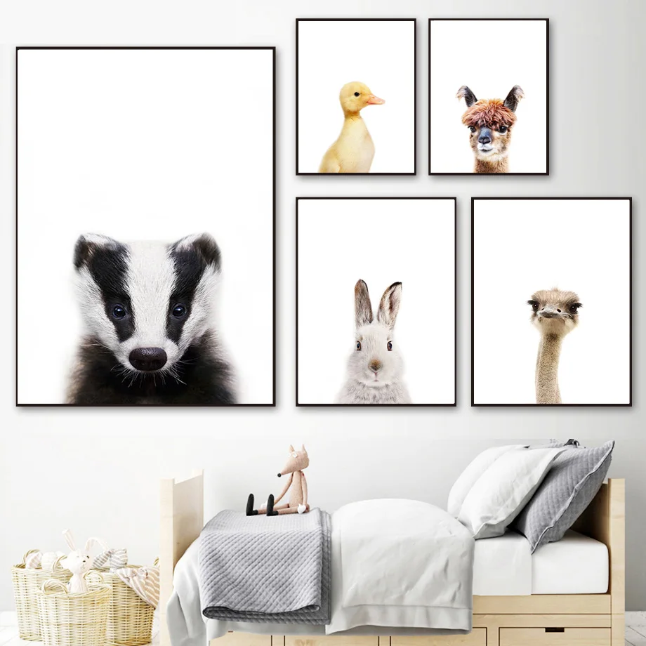 Nordic-Posters-And-Prints-Fox-Ostrich-Alpaca-Sheep-Tiger-Animals-Wall-Art-Canvas-Painting-Wall-Pictures(3)