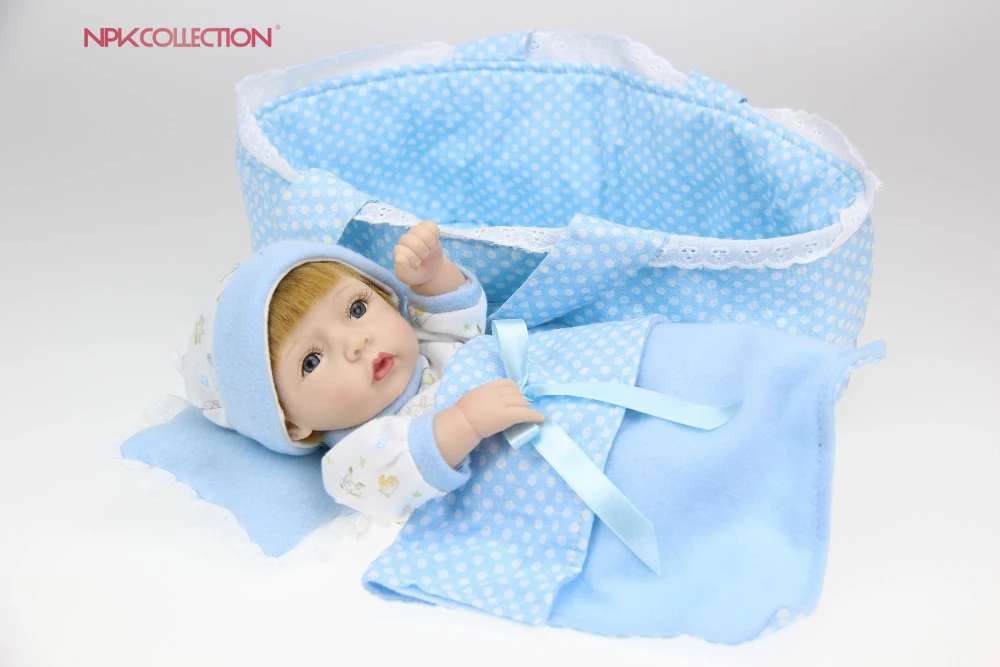 

NPK 25cm Soft Silicone Reborn Dolls Baby Realistic Doll Reborn Full Vinyl Boneca BeBes Reborn Doll For Girls