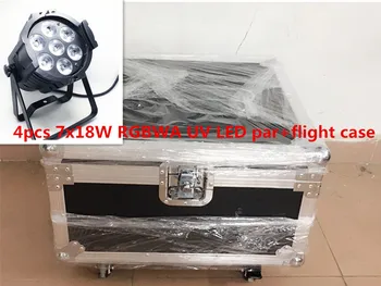 

4pcs 7x18W + Flight case luce par del led RGBWA UV 6in1 7x18 W Led Par Luce DMX Stage Lights