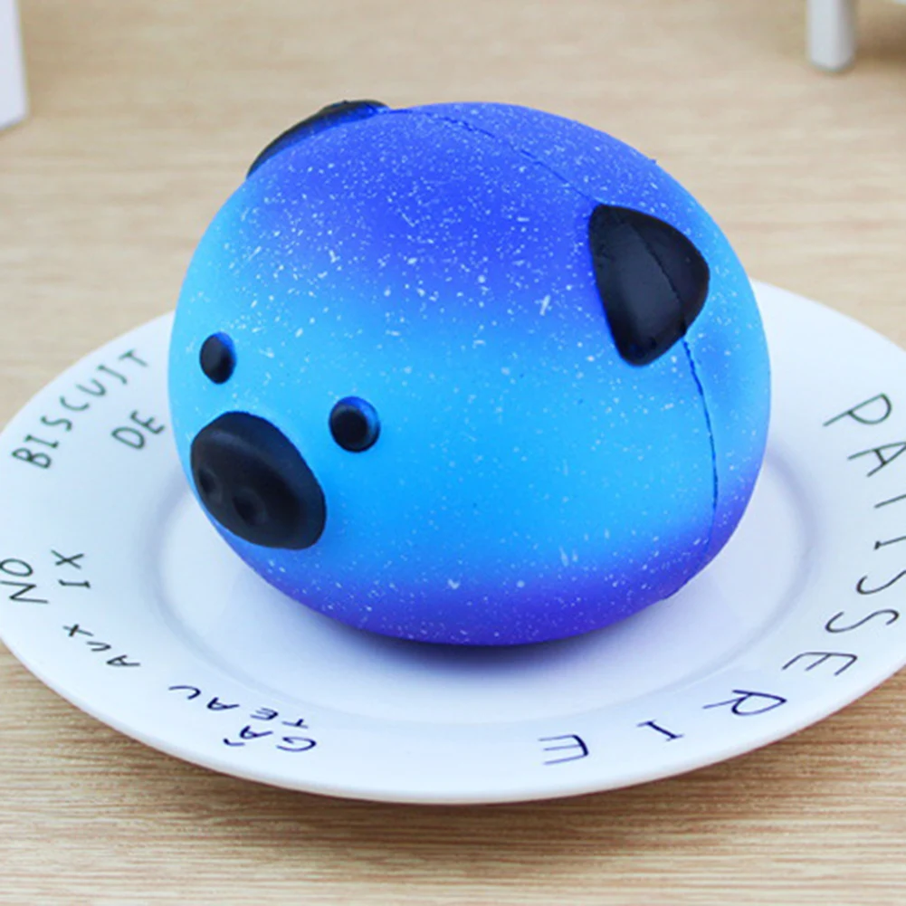 Мягкий медленно поднимающийся Kawaii Плюшевые игрушки 8 5 см синий свинья мягкая