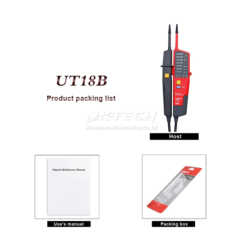 UNI-T UT18D UT18C UT18B UT18A AC DC напряжение метры металла детектор ручка непрерывности тест er Цифровой вольтметр ВКЛ-ВЫКЛ УЗО тест IP65