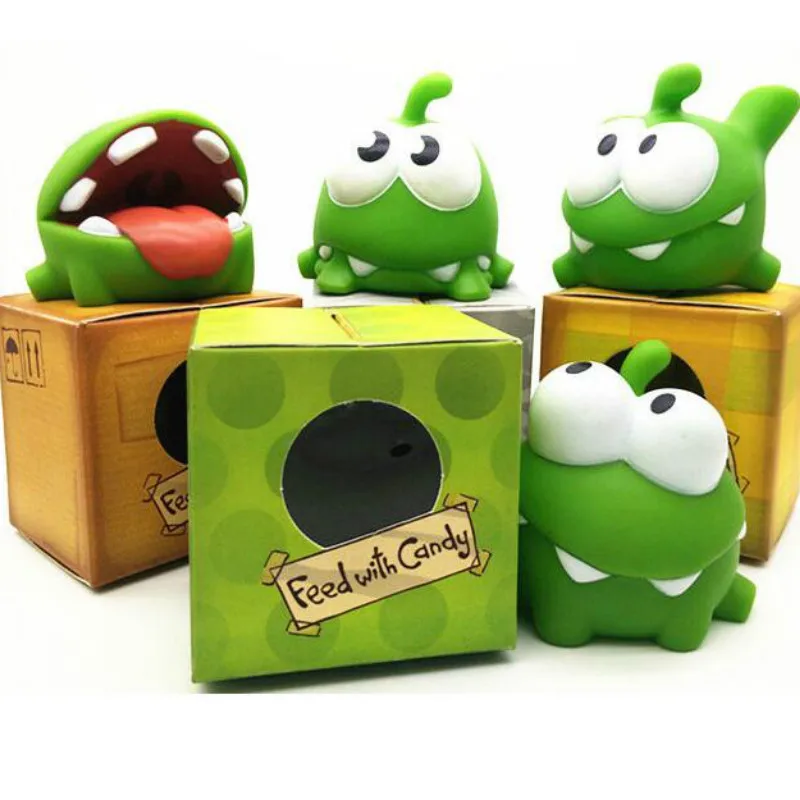 

Hot1Pcs Rope Frog Vinyl Rubber Android Games Doll Cut The Rope OM NOM Candy Gulping Monster Toys Figure with Sound For baby kids