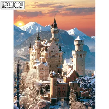 

Full Square/Round Drill 5D DIY Diamond Painting Snow mountain castle 3D Embroidery Cross Stitch Mosaic Rhinestone Decor HYY