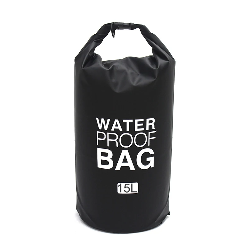 Сумка для плавания сумка для воды 10L 15L 20L водонепроницаемая сумка для хранения сухой мешок для наружного приключения Кемпинг Canyoneering Sailing Surfing - Цвет: 15L Black