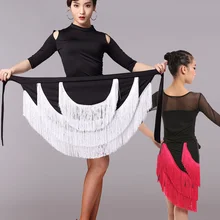 Женская юбка с кисточками для латинских танцев, юбка для выступлений для взрослых и детей, юбка для занятий танцами, юбка с бахромой для латинских танцев, бальный костюм