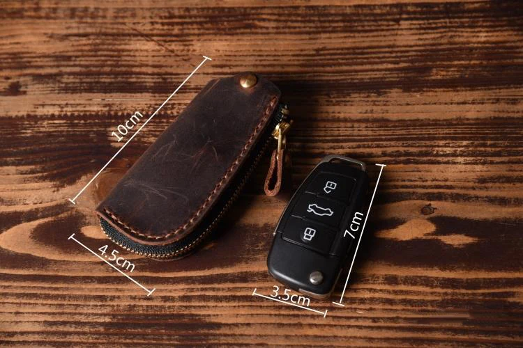 Винтажный кошелек для ключей из натуральной кожи автомобиля|wallet keychain|leather car key