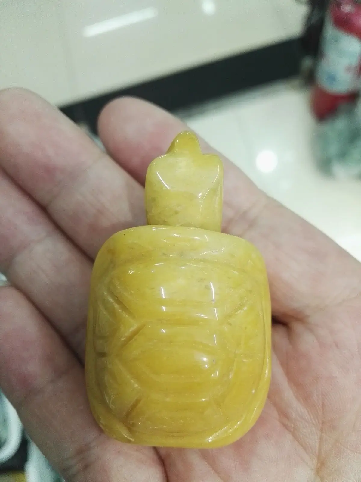 Hand carved natural yellow jade turtle ornaments | Дом и сад