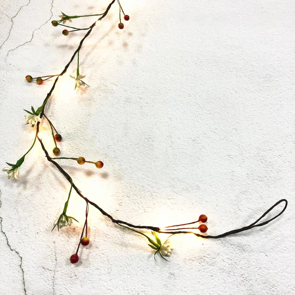 2M 20 LEDs flower leaf garland Starry Light battery Copper LED fairy string lights for christmas wedding party event decoration 2M 20 LEDs flower leaf garland Starry Light battery Copper LED fairy string lights for christmas wedding party event decoration
