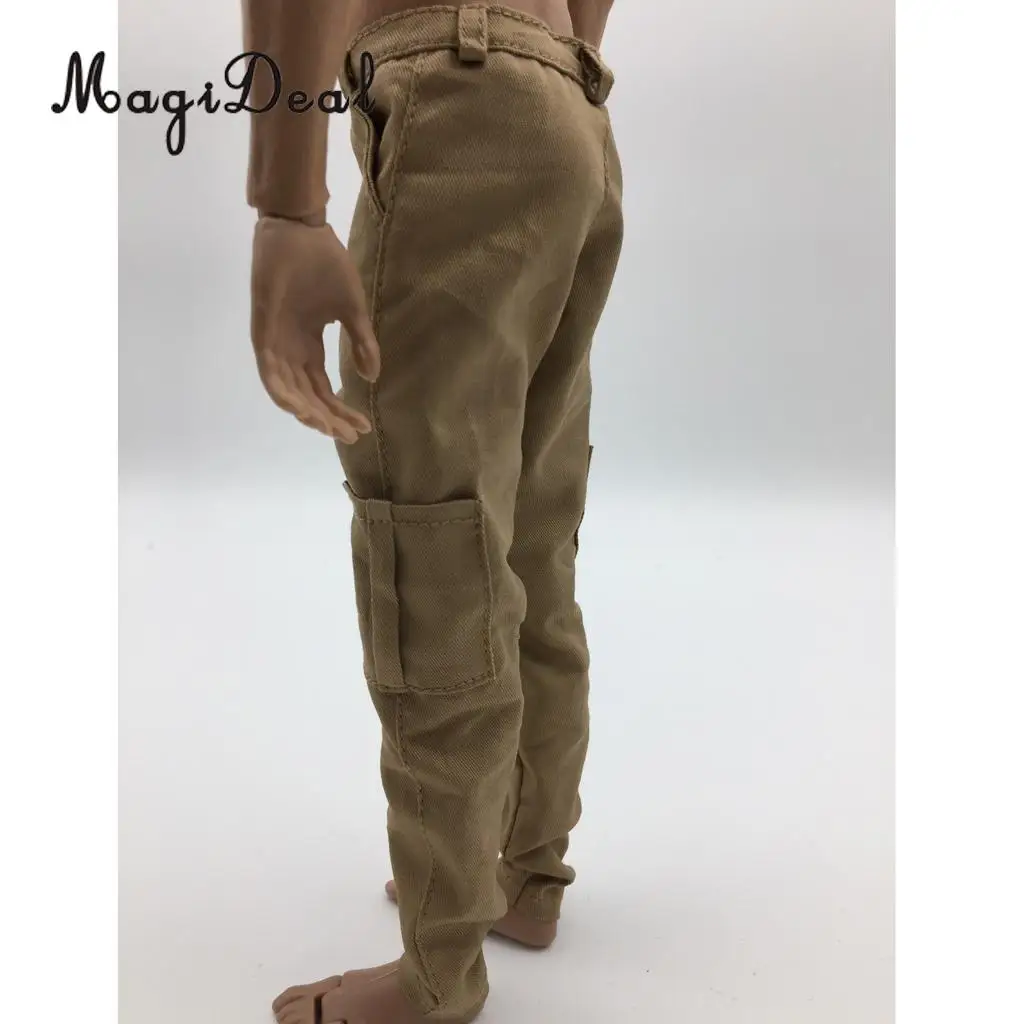 MagiDeal 1/6 Scale Mens Black Casual Pants Trousers for 12 Inch Male Action Figure Body   Dolls Accs