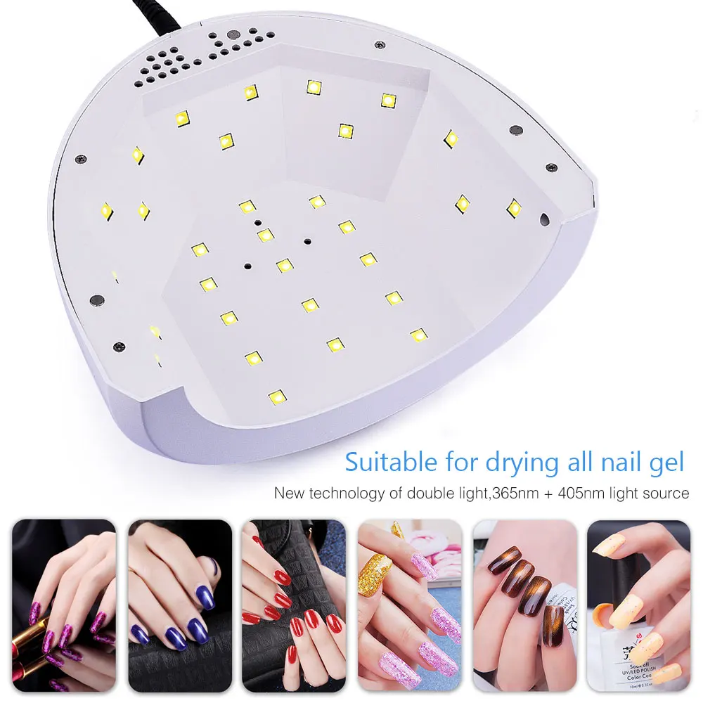 Comprar Lámpara UV de 24 48W para secador de esmalte de uñas 30 LED secado de luz uñas de las manos y uñas de los pies herramientas de arte de uñas salón MÁQUINA DE MANICURA