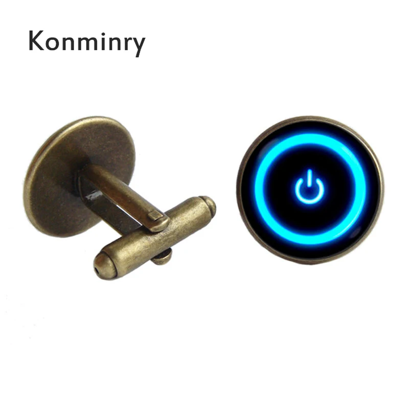 Konminry кнопка питания электронная лампа синий символ мощности переключатель Tech Gamer