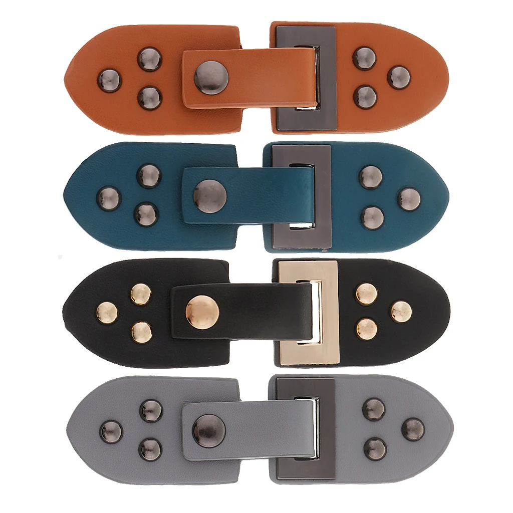 1 Set Sew on Leather Snap Clasp Buckles Hook Eye Button For Clothing