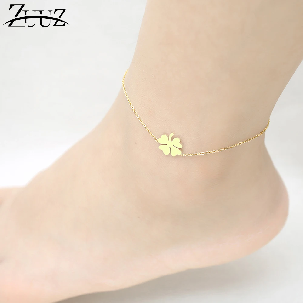 

ZUUZ ankle bracelet stainless steel anklet for women jewelry accessories silver gold bracelet on the leg chain foot jewelry