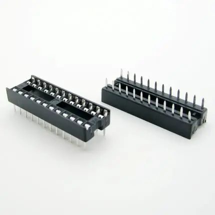 20PCS lot 24 Pin DIP Square Hole IC Sockets Adapter Narrow 24Pin Pitch 2 54mm Connector