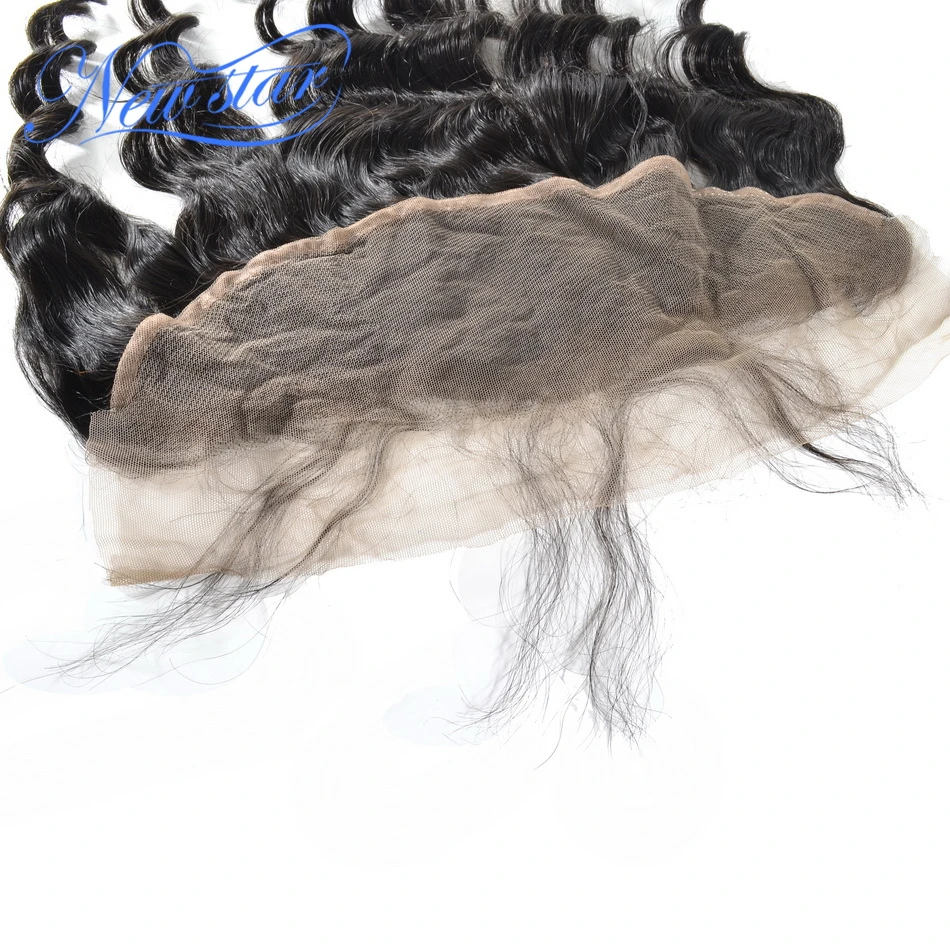 Бразильские свободные глубокие предварительно выщипанные фронтальные кружева Закрытие с 3 пряди девственные человеческие волосы плетение Новая звезда Необработанные волосы продукты ткачество
