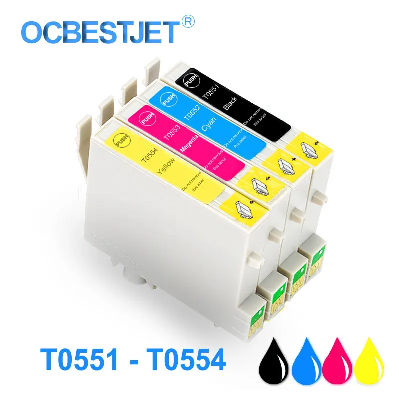 T0551 T0552 T0553 T0554 совместимый чернильный картридж для Epson Stylus Photo R240 R245 RX420 RX425 RX520