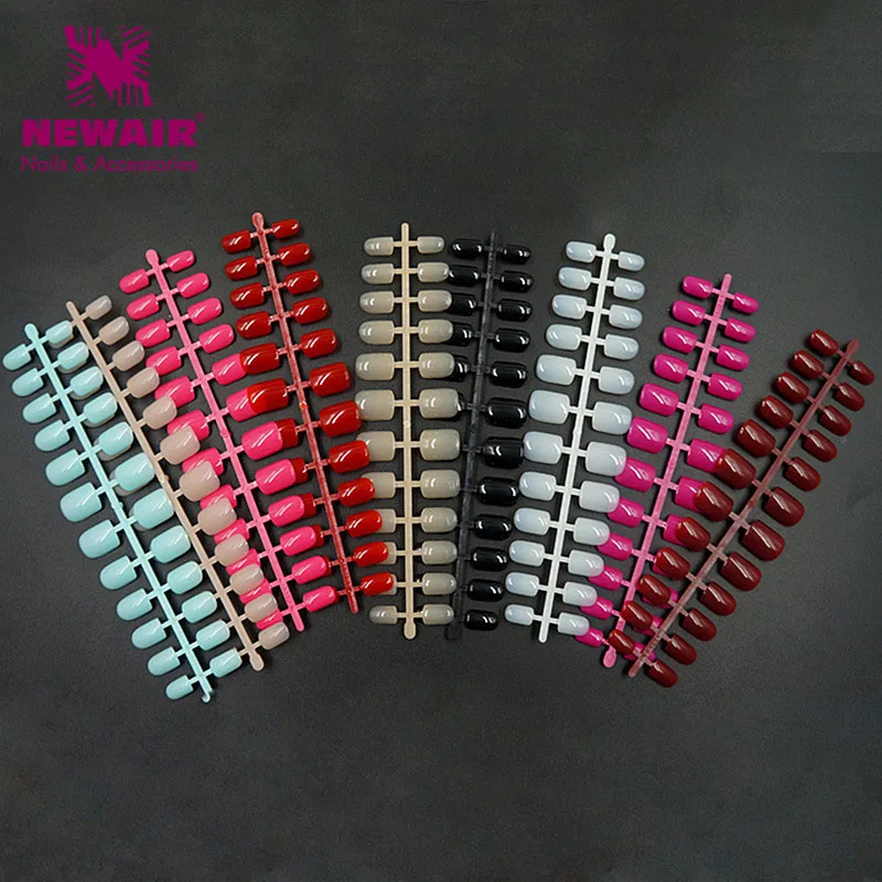 

120pcs Mix Color Short False Nails Cheap Full Cover Fake Nails ABS Artificial Tips Nail Art Random delivery